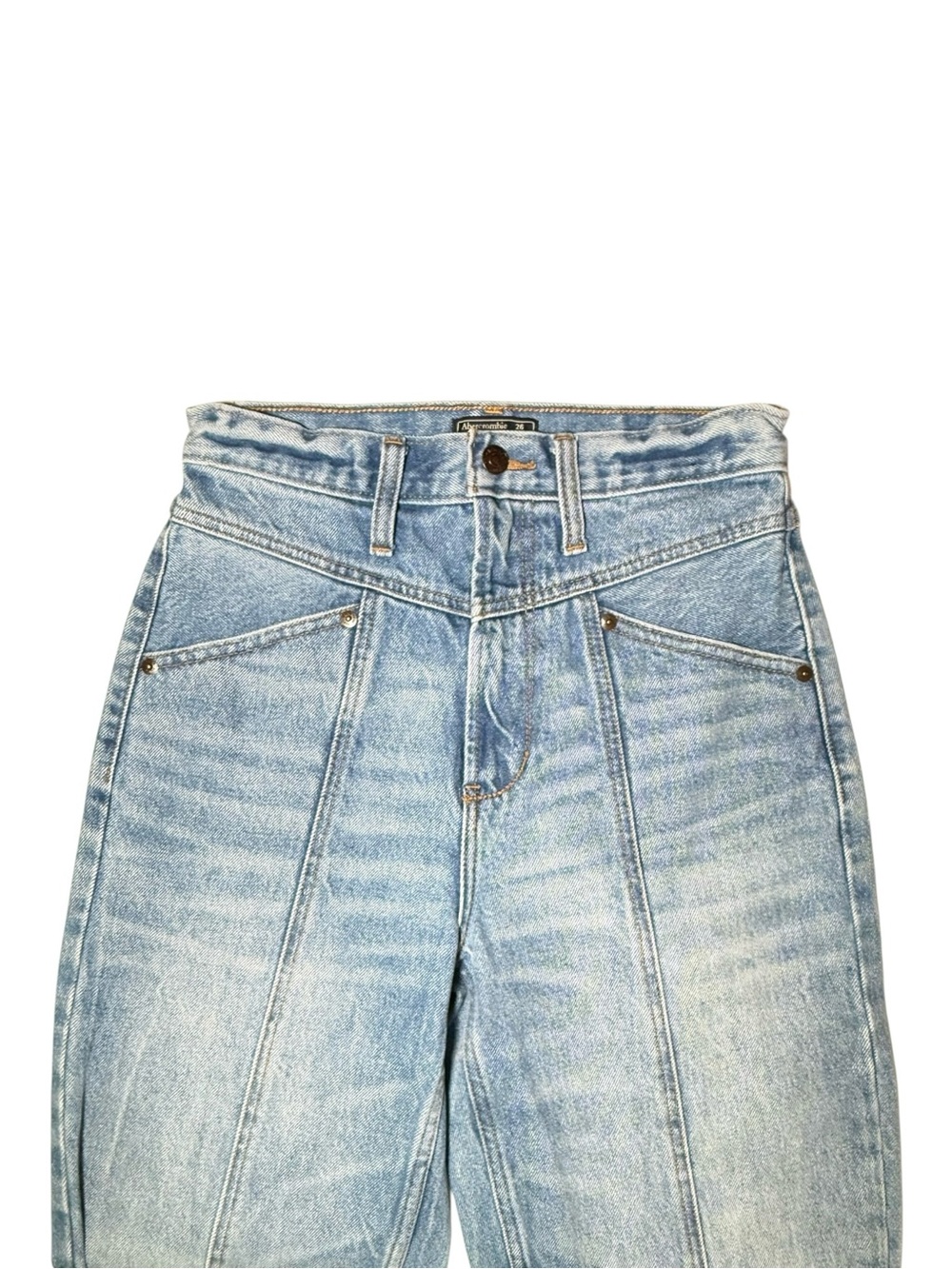 Abercrombie & Fitch Light Wash Vintage Fade High Rise 100% Cotton Jeans 26
